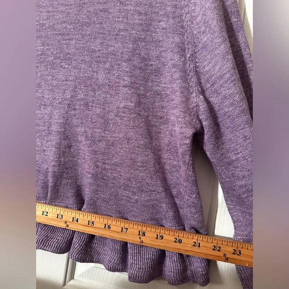 Margaret O’Leary S Italian LINEN Lightweight Lavender Flounce Ruffle MSRP $215 - Picture 10 of 11